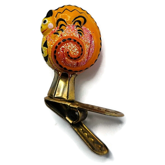 Patricia Breen Petite Miniature Chameleon Jack O Lantern Halloween Clip Ornament - Picture 1 of 8